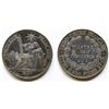 Image 1 : French IndoChina; 1907-A Piastre KM5A.1 - Chinese chopmark reverse  -Lightly cleaned.
