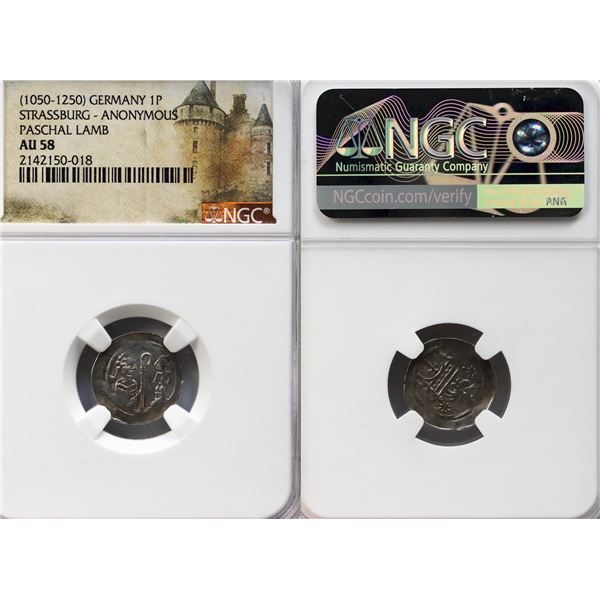Germany; (1050-1250) 1P Strassburg - anonymous Pascal Lamb - NGC AU58