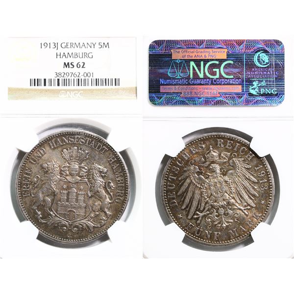 Germany; 1913J 5M NGC MS62