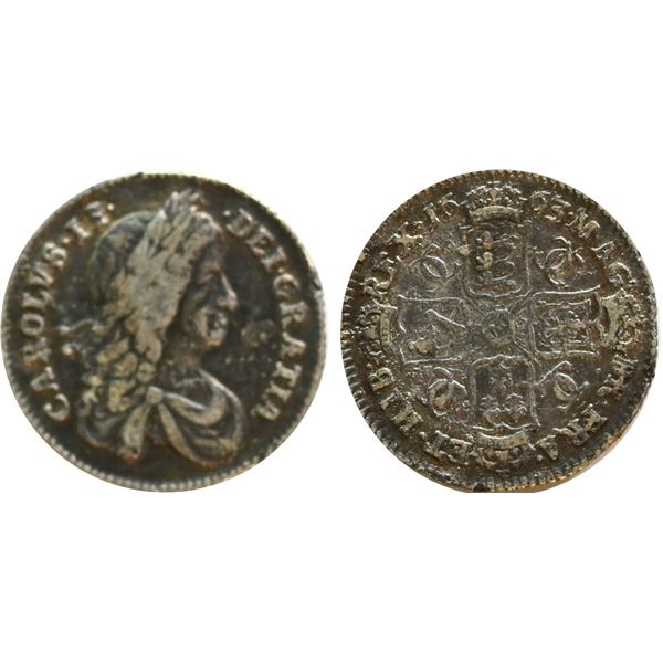 Great Britain; 1663 Shilling - Charles F or better.