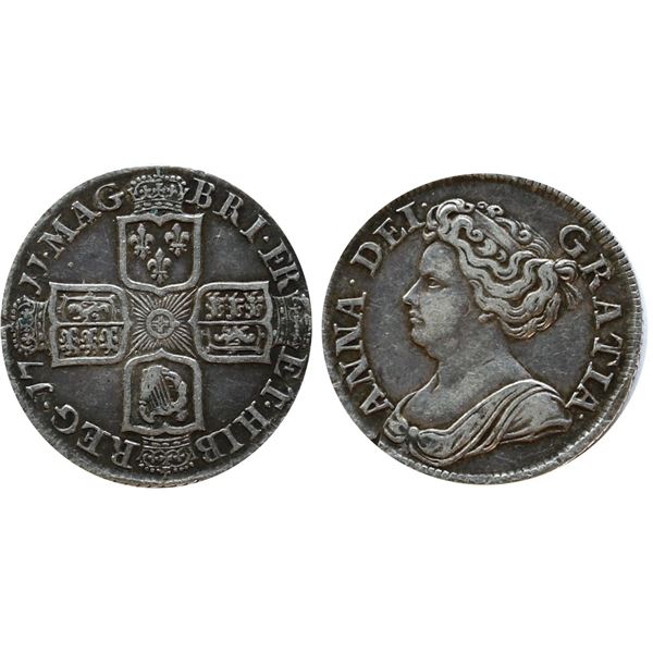Great Britain; 1711 Shilling - Queen Anne F-VF