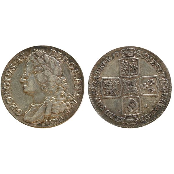 Great Britain; 1745 Shilling - George II VF or better.