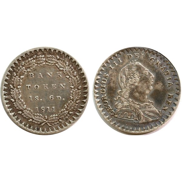 Great Britain; 1811-  1 S - 6 Pence -  Bank token - VF-EF