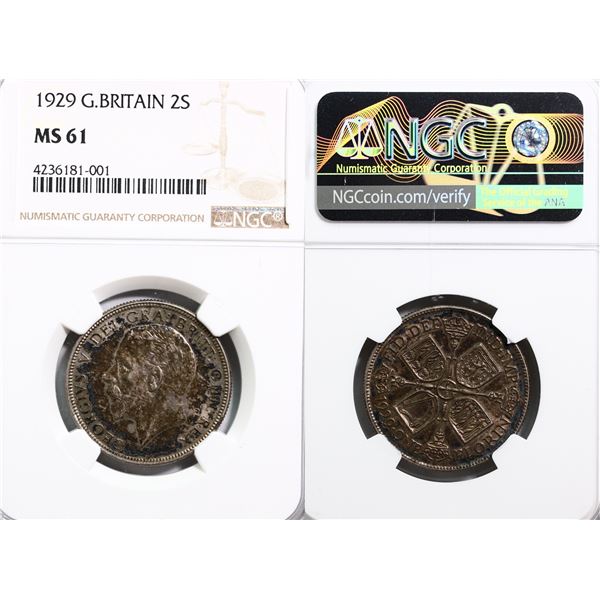 Great Britain; 1929 2S NGC MS61