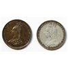 Image 2 : Great Britain; Lot of 2 "Enamaled" 1 Shilling coins.