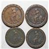 Image 1 : Great Britain; Lot of 4  Large "Copper" pieces dated 1797.  Average circulated.