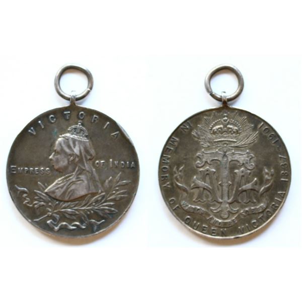 India Medal; Death of queen Victoria 1901 by the Temperance association of The Royal British Army.  