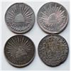 Image 1 : Mexico; Lot of 4 silver "8 Reales"  and Pesos.  Fine to EF.
