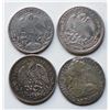 Image 2 : Mexico; Lot of 4 silver "8 Reales"  and Pesos.  Fine to EF.