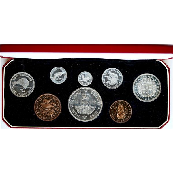 New Zealand; 1953 Proof Set (8 coins) in original case.