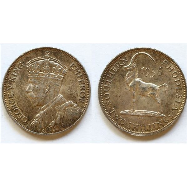 South Rhodesia; 1936 Halfcrown KM5, AU or better.