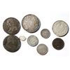 Image 1 : World Coin Lot; Assorted Group; British tokens, US Civil War token, World silver coins.  Group of 9 