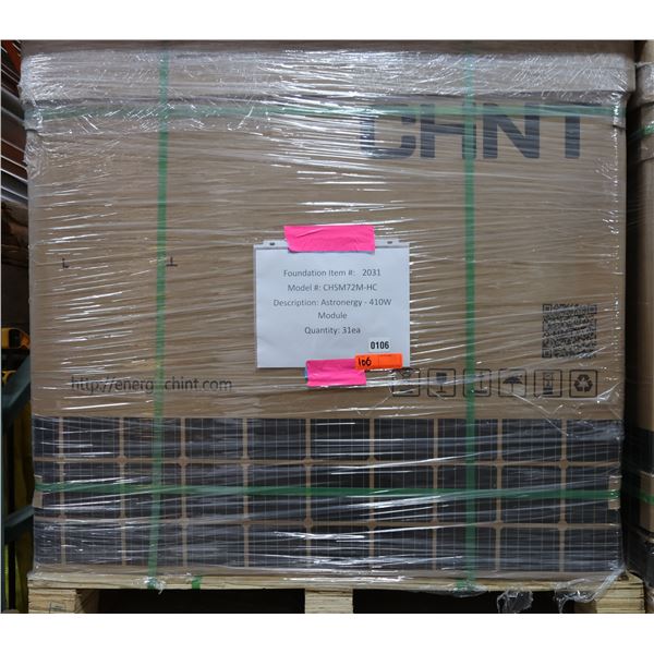 Qty 31 Astronergy CHSM72M-HC  Solar Panel Modules 410W New