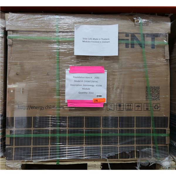 Qty 31 Astronergy CHSM72M-HC  Solar Panel Modules 410W New