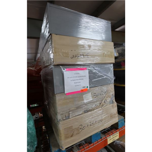 Qty 10  Gaylord Manufacturing (956J) NEMA 3R Junction and Pull Boxes, 30" x 24" x 10"