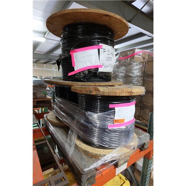 Qty 3 Spools Wire 2/0 Black Stranded Copper THHN-2/0-BLK-STR-CU & 1 AWG Black Stranded Copper TH