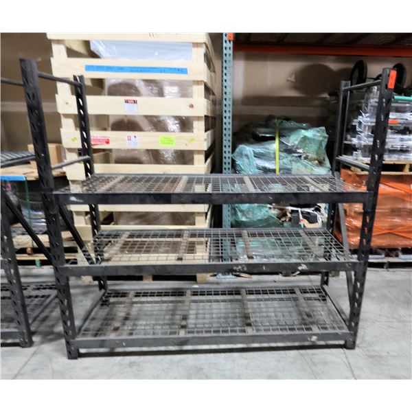 Black Metal 3-Tier Adjustable Warehouse Shelving Unit 75" x 24" x 72"H
