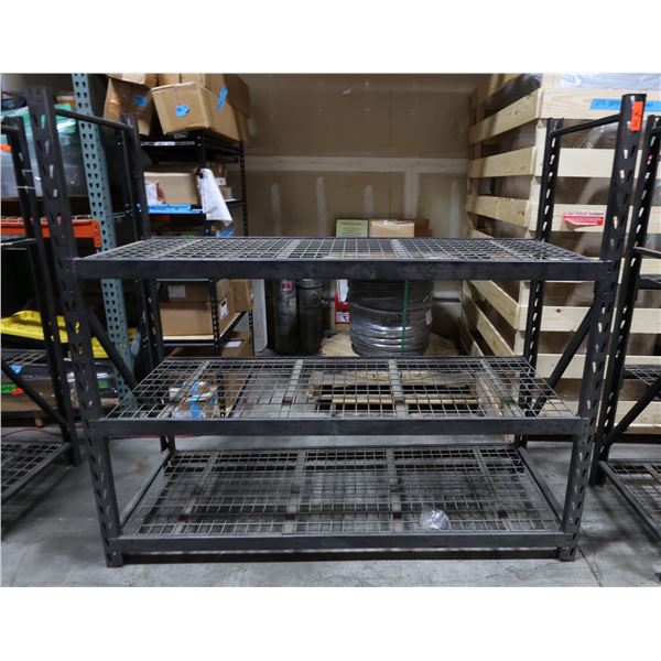 Black Metal 3-Tier Adjustable Warehouse Shelving Unit 75" x 24" x 72"H