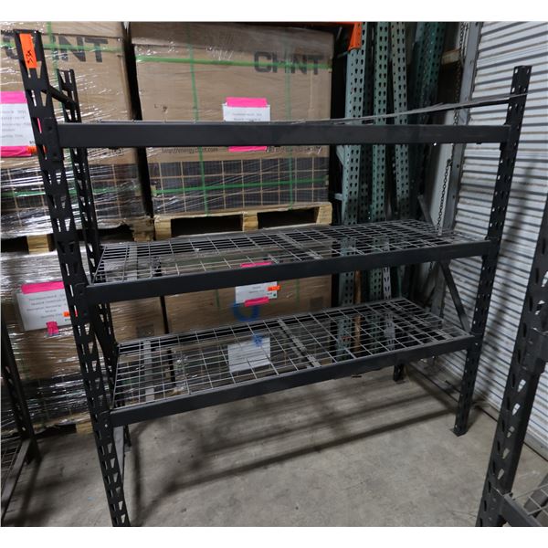 Black Metal 4-Tier Adjustable Warehouse Shelving Unit 75" x 24" x 78"H