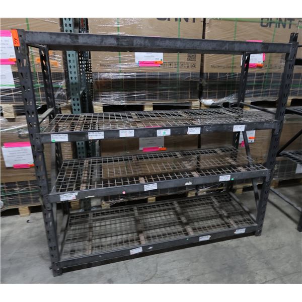 Black Metal 4-Tier Adjustable Warehouse Shelving Unit 77" x 24" x 78"H