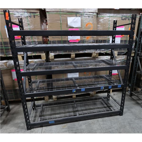 Black Metal 4-Tier Adjustable Warehouse Shelving Unit 77" x 24" x 78"H