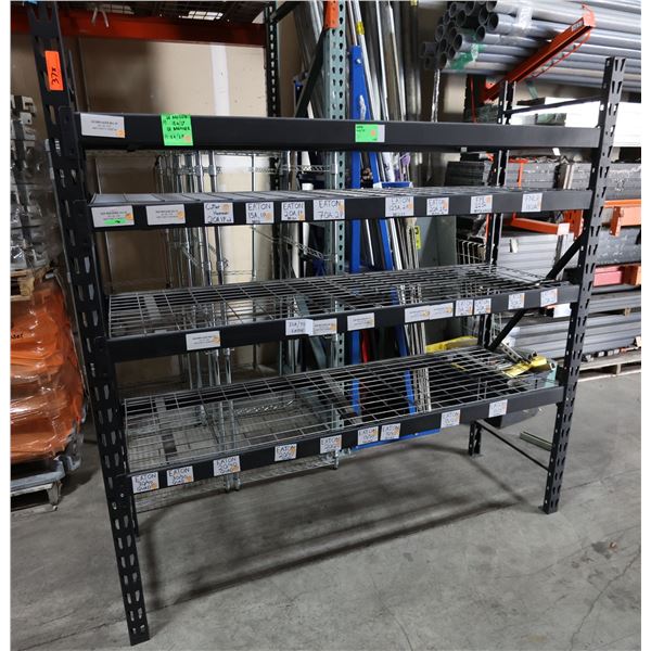 Black Metal 4-Tier Adjustable Warehouse Shelving Unit 77" x 24" x 78"H
