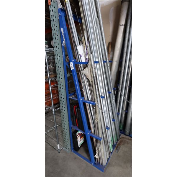 Blue Metal Vertical Bar Pipe Rack 24" x 36" x 84"H Retail $295 (pipes not included)