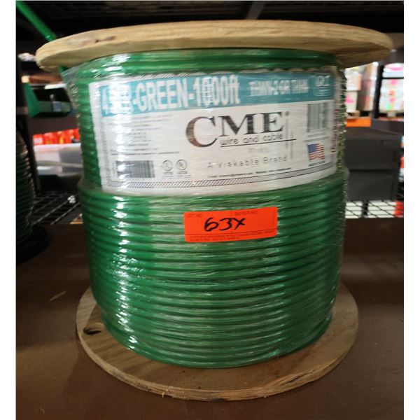 Spool (1000-ft) CME Wire & Cable 4 STR Green THWN-2 or THHN Wire