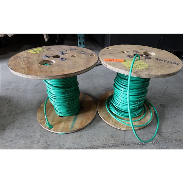 Qty 2 Spools 4AWG 600V THHN Green Wire