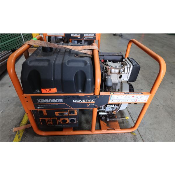 Generac XD5000E Pro 5000 Watts Portable Generator (Starts & Runs - see video)