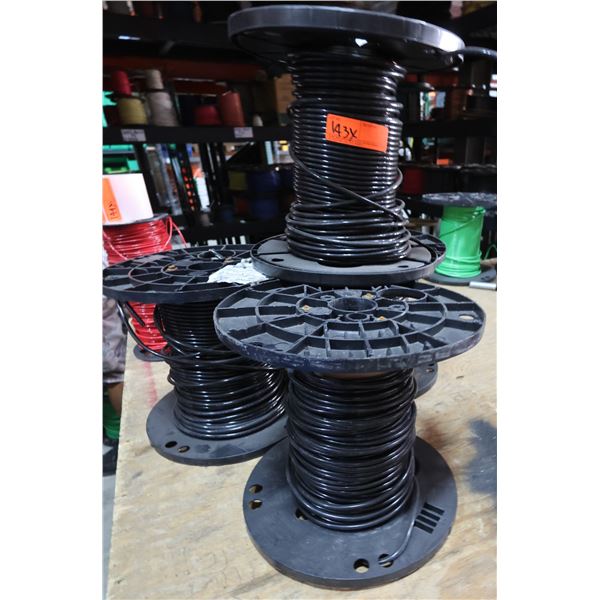 Qty 4 Spools Southwire Black THHN 6 Str Cu Sim Bk Wire