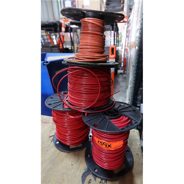 Qty 4 Spools Red Insulated Wire