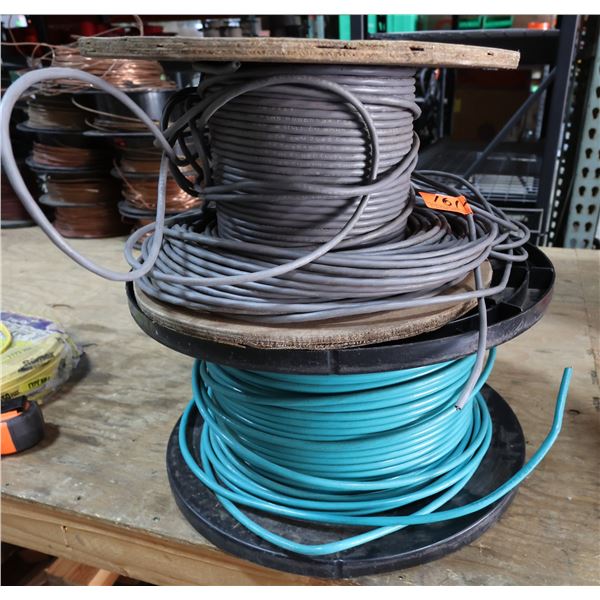 Qty 2 Spools Gray & Blue AWM Insulated Wire