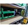 Image 15 : Metal Shelf w/ Multiple Green Stacking Storage Bins 24" x 11"
