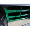 Image 19 : Metal Shelf w/ Multiple Green Stacking Storage Bins 24" x 11"