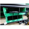 Image 5 : Metal Shelf w/ Multiple Green Stacking Storage Bins 24" x 11"