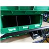 Image 6 : Metal Shelf w/ Multiple Green Stacking Storage Bins 24" x 11"