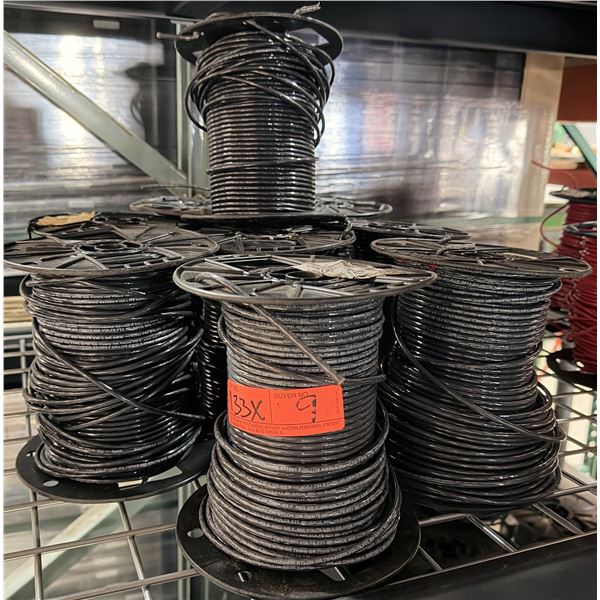 Qty 9 Spools Black 600 Volts VW-1 or AWM Wire