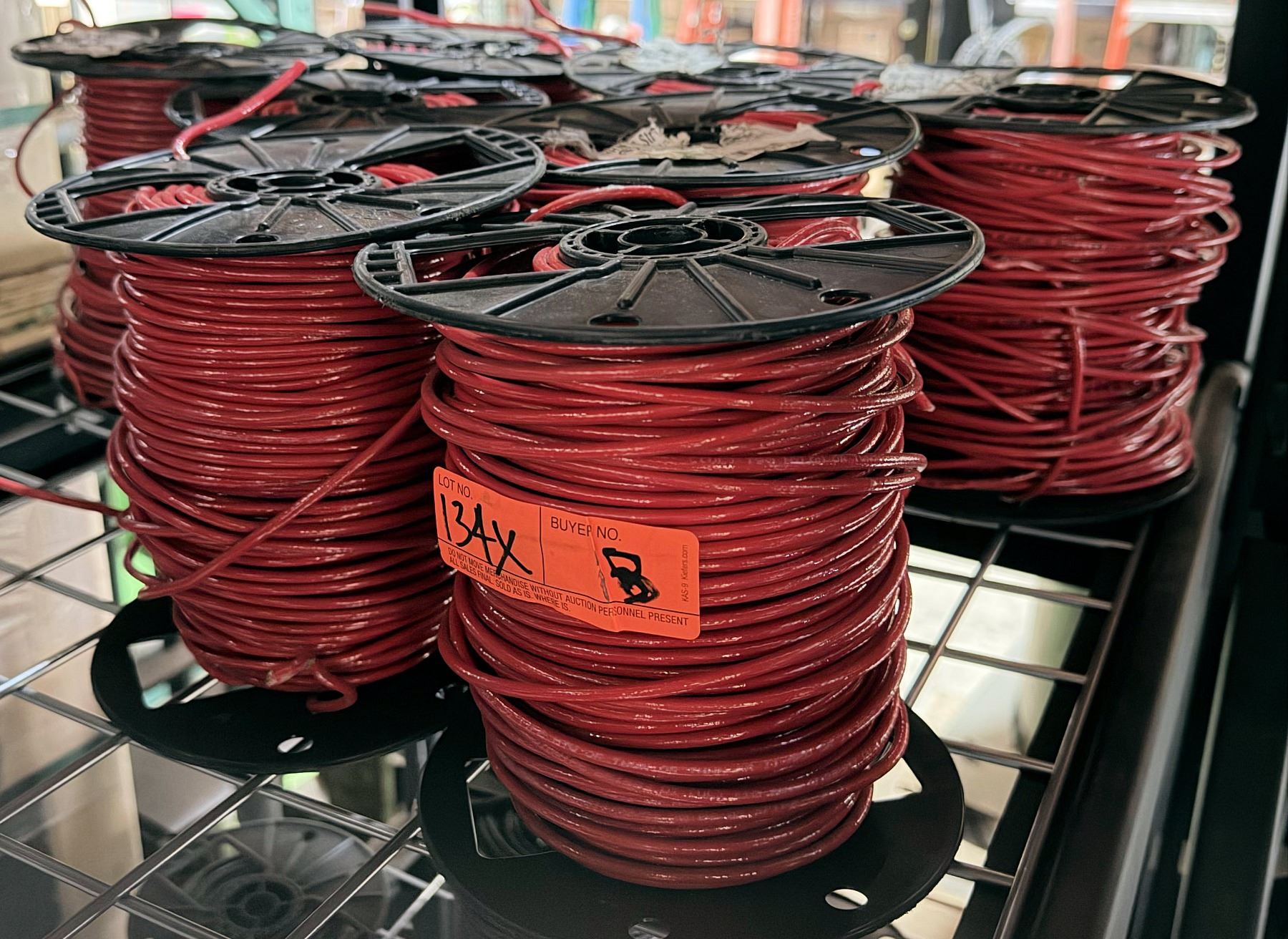 7 Spools Qty 7 Spools Red THHN 10 Str Cu Rd 500 SpC Wire
