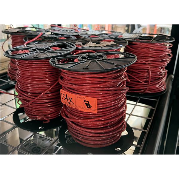 Qty 7 Spools Red THHN 10 Str Cu Rd 800 SpC Wire