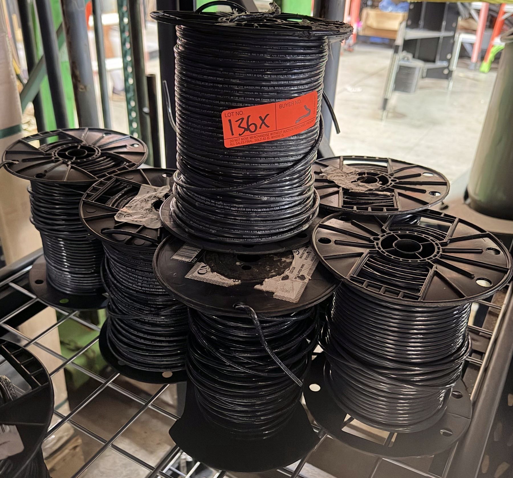 7 Spools Qty 7 Spools Black THHN 10 Str Cu Bk 800 Sp Wire
