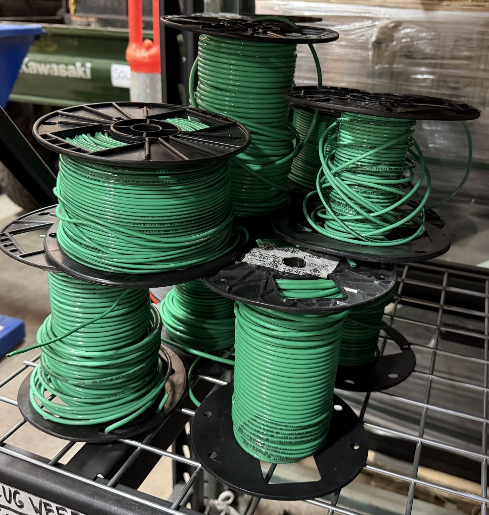 7 Spools Qty 7 Spools Green 10 AWG MTW or THWN Wire - Oahu Auctions
