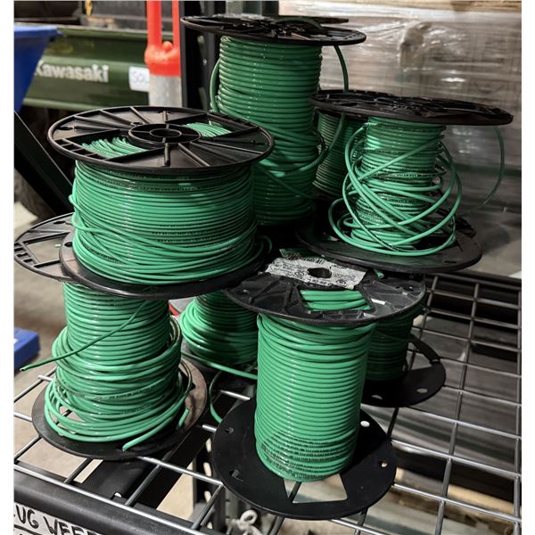 Qty 7 Spools Green 10 AWG MTW or THWN Wire