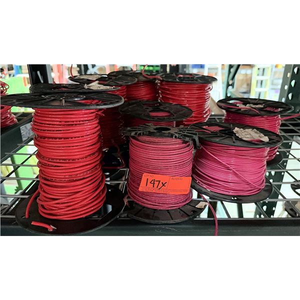 Qty 8 Spools Red THWN Insulated Wire