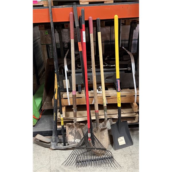 Multiple Landscape Tools: Shovels, Rake, Axes, etc