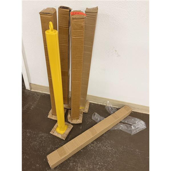 Qty 5 Safety Bollards on Bases 36"H
