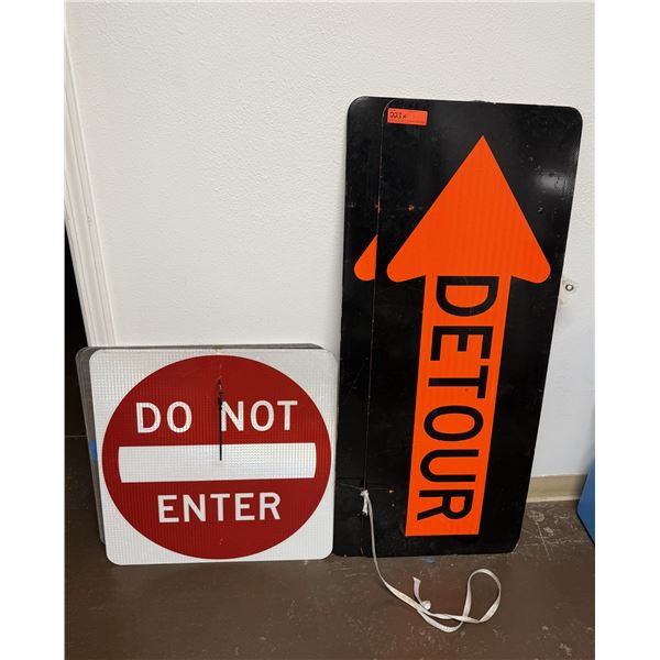 Multiple Detour & Do Not Enter Signs, Misc Sizes