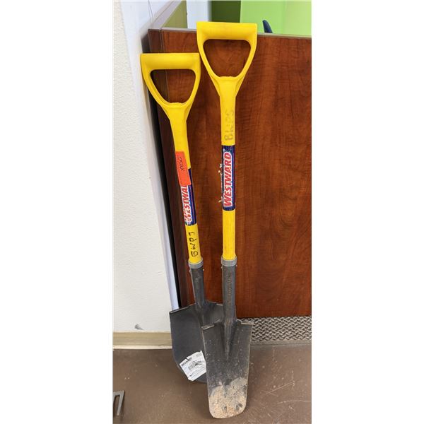 Qty 2 Westward Shovels w/ Fiberglass Handles, Misc Sizes