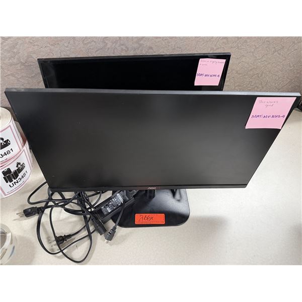 Qty 2 AOC Computer Monitors 25" Dia (1 scratched)