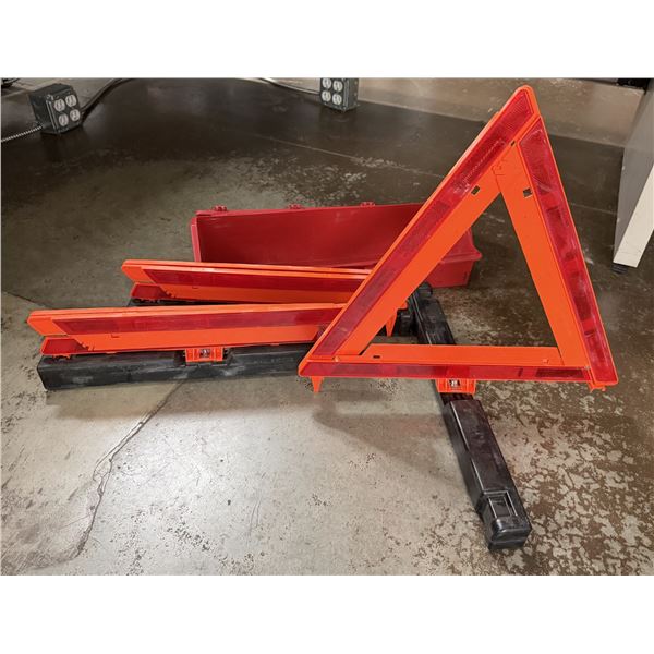Qty 3 Highway Safety Warning Triangle Kits